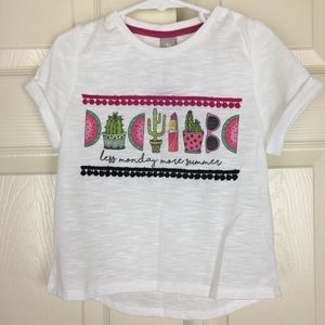 NWT Tu Summertime Pom Pom Girly Graphic Tee